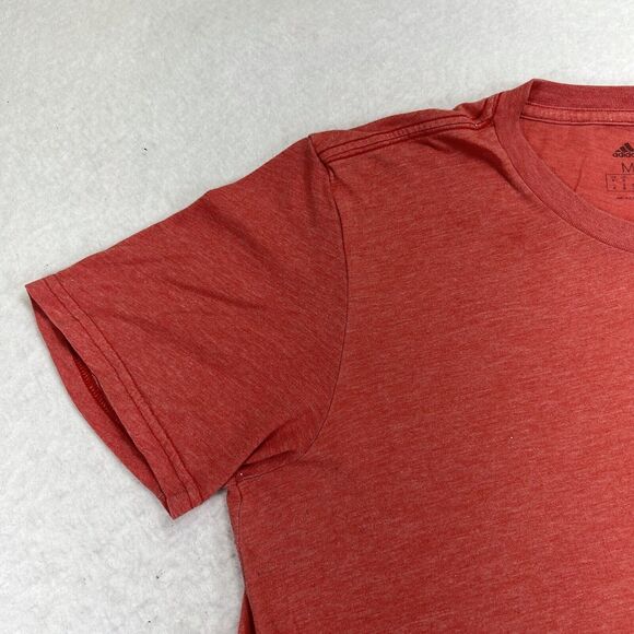 Adidas Men's Medium Short Sleeve Light Red Athletic Lightweight T Shirt - Picture 5 of 12